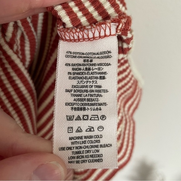 Free People | Frenchie Striped Cut Out Ribbed 90’s Y2K Tee - Picture 11 of 14